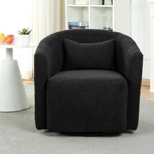Edgar Faux Sherpa Swivel Armchair